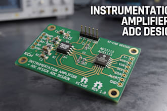 design instrumentation amplifier, adc, ad620, ads1115 pcb and kicad layout