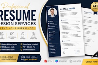 a professional ats friendly resume and CV in canva