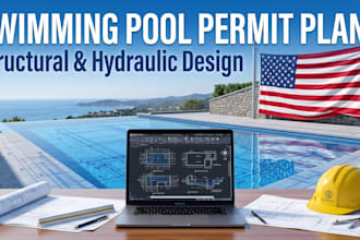 create swimming pool structural and hydraulic permit plans for ca tx, fl, ny, nj