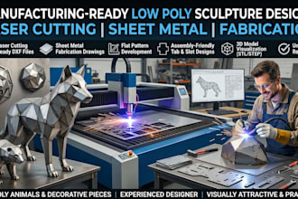 prepare laser cutting drawings and dxf files for manufacture
