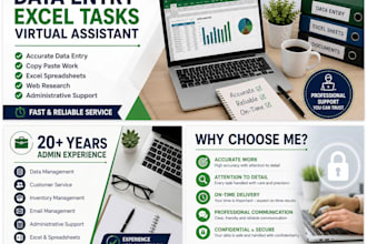 do data entry, excel, and admin support