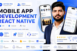 be your mobile app developer for react native app, expo