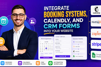 integrate booking systems, calendly, and CRM forms into your website