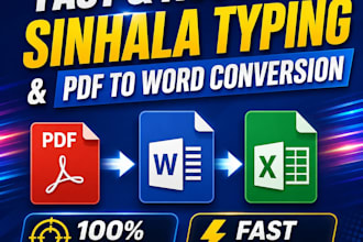 do fast sinhala typing and pdf to word conversion