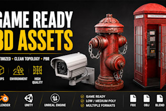 create game ready 3d game assets in blender