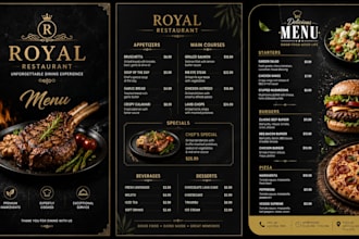 design luxury restaurant menus