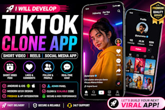 develop tiktok clone app, short video app, reels app, social media app