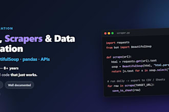 write python automation scripts and web scrapers