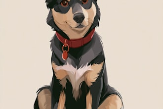 draw disney pet portrait illustration