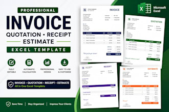 create a professional invoice, quotation, receipt and estimate template
