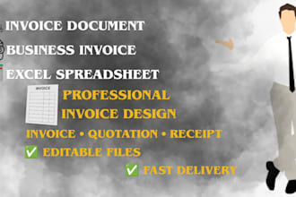 create a professional invoice, quotation, receipt and estimate template