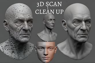 3d scan cleanup fix mesh stl file scan cleanup head in 3mf for 3d printing