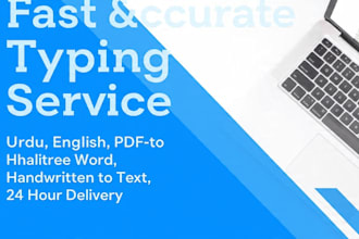 fast urdu typing, translation and data entry service