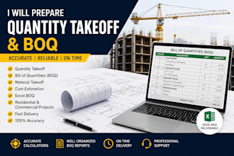 prepare quantity takeoff and boq