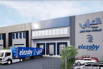 design and 3d modelling warehouse, factory, industrial spaces