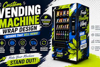 design custom vending machine wrap and graphics