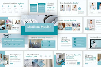 design medical, academic research conference ppt presentation pitch deck design