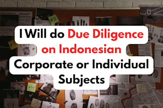 do due diligence on indonesian companies or individuals