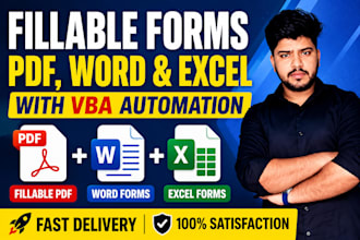 create fillable PDF forms, excel data entry form or inventory management systems
