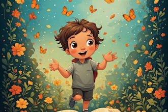 custom create acute character for children book illustartion