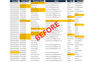 clean, format and organise your excel data