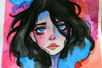 draw watercolor illustration and watercolor art