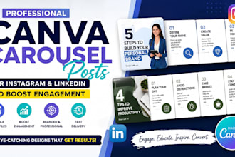 design instagram and linkedin carousel posts in canva