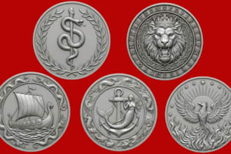 design printable 3d coin, medallion, bas relief stl for cnc