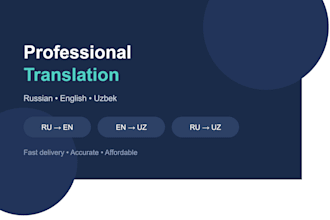 translate russian, english and uzbek texts professionally