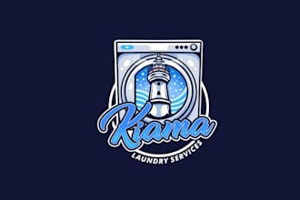 design monogram custom laundry services logo