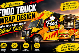 create custom food truck wrap design for your business