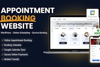 build wordpress appointment booking website, and service booking website