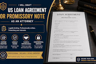draft a US loan agreement or promissory note as an attorney