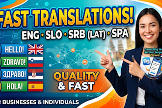professionally translate english, slovenian and serbian texts