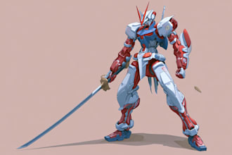 do mecha robot gundam illustrations