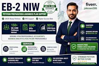 write immigration business plan for eb2 niw, e2, l1 visa USA