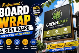 create custom shop sign board and billboard wrap design