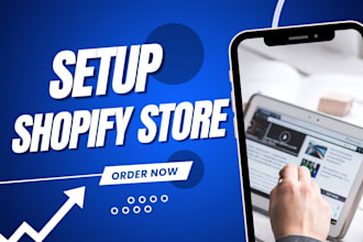 setup shopify store, shopify landing page, and shopify dropshipping store