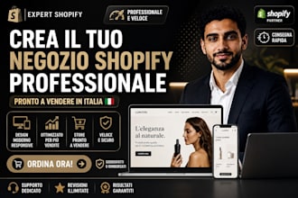 creo il tuo negozio shopify professionale per vendre prodotti online in italia