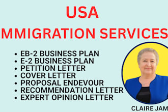 professionally write immigration visa business plan for eb1a, eb1b and eb2 niw