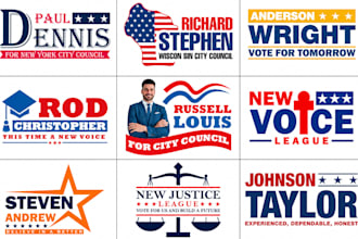 do modern political campaign logo design for campaign flyer