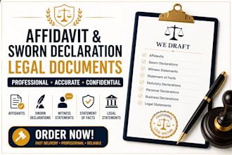draft professional affidavit sworn declaration witness statement legal letter
