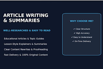 write and rewrite clear articles or educational content