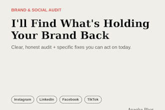 audit your brand and social media and give you clear fixes