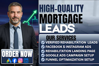 500 exclusive mortgage, loan leads monthly via funnel, google facebook ads