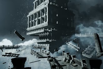 create cinematic scifi 3d environment concept art