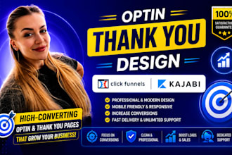 design clickfunnel kajabi optin thank you page