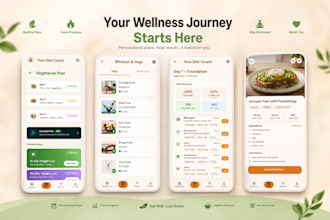 design modern healthcare and diet app UI UX in figma
