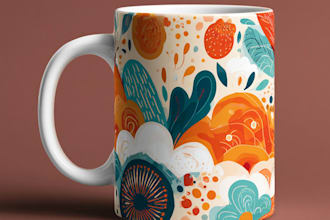 draw coffee mug design, custom mug design