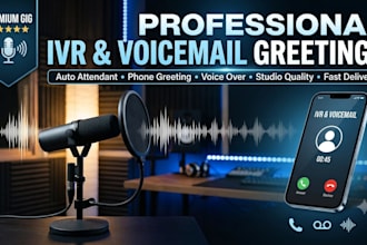 record auto attendant, IVR, voicemail greeting, phone system voice over
